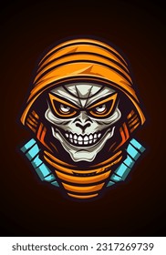 Explore the depths of fear with a bone-chilling mummy illustration. Let its haunting presence add an eerie touch to your projects