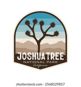 Explore the Desert Patch Joshua Tree National Park Designs Logo design, vector illustration