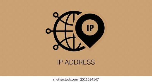 Explore the digital world with this sleek IP Address icon, perfect for representing global connectivity, network identification, and online presence. Vector illustration concept