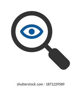 Explore discover icon.glass,survey,eye (vector illustration)
