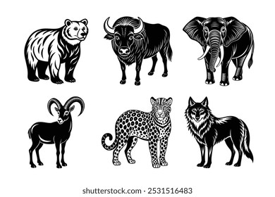 Explore a diverse collection of animal vector icons, including line art, silhouettes, logos, and clipart. Perfect for designers looking for high-quality vector illustrations to enhance their creative 