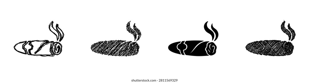 Explore diverse styles of burrito illustrations featuring steam with unique artistic interpretations