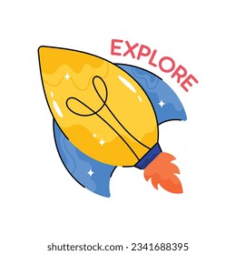 Explore doodle vector filled outline Sticker. EPS 10 file