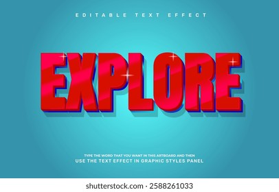 Explore editable text effect template