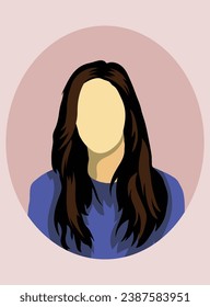 Explore the elegance of a minimalistic flat woman portrait illustration, capturing timeless beauty with clean lines and vibrant colors. Perfect for modern design projects and creative expressions