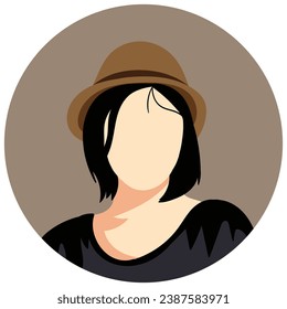 Explore the elegance of a minimalistic flat woman portrait illustration, capturing timeless beauty with clean lines and vibrant colors. Perfect for modern design projects and creative expressions