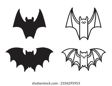 Explore the enchanting world of bats with these two captivating sets of images: black bat shapes and intricate bat line art.