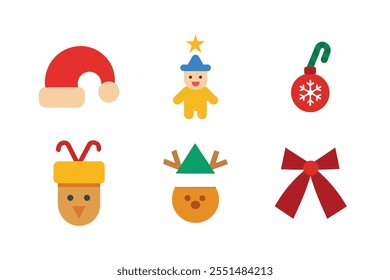 Explore a festive collection of Christmas icon set vector designs, perfect for enhancing your holiday-themed projects. These high-quality icons include Christmas trees, Santa hats, snowflakes, gifts, 