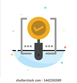 Explore, Find, Magnifier, Ok, Search Abstract Flat Color Icon Template