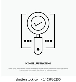 Explore, Find, Magnifier, Ok, Search Line Icon Vector. Vector Icon Template background