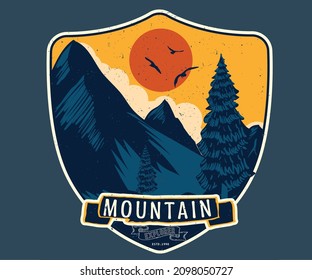 Explore at the forest vector graphic print design for t shirt , apparel, badge, sticker, poster and others.