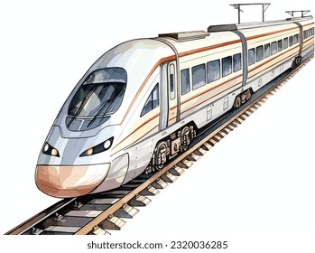 Explore the fusion of technology and art with our high-speed train vector art. Perfect for enthusiasts and designers alike.