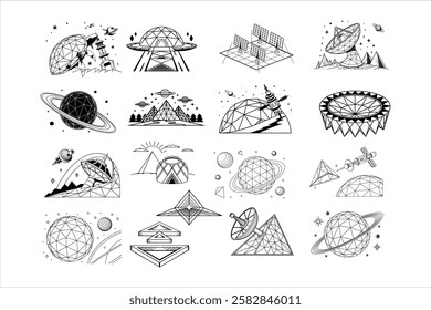 Explore a futuristic low-poly 3D dark space polygonal vector. Featuring sacred geometry, sci-fi elements, and digital innovation, perfect for tech, data, and abstract designs.