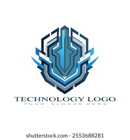 Explore futuristic technology logo designs featuring circuit patterns and digital elements. Perfect for branding, vector illustrations, logo art, and professional design needs.