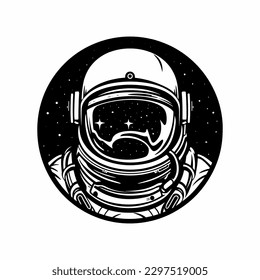 Explore the galaxy with this hand-drawn astronaut logo. A bold and unique design perfect for your space-themed brand