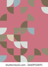 Explore um padrão geométrico com estilo Bauhaus com cores suaves e formas distintas. Ideal para projetos de design moderno e fundos criativos.