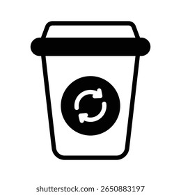 Explore un icono de glifo del concepto de reciclaje de basura