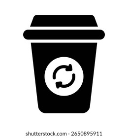 Explore un icono de glifo del concepto de reciclaje de basura