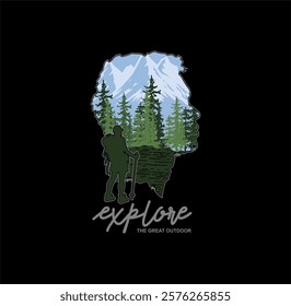 EXPLORE The Great Outdoor design t -shirt vector illustration