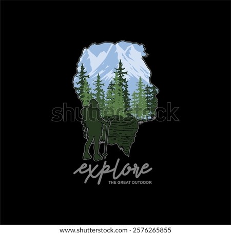 EXPLORE The Great Outdoor design t -shirt vector illustration