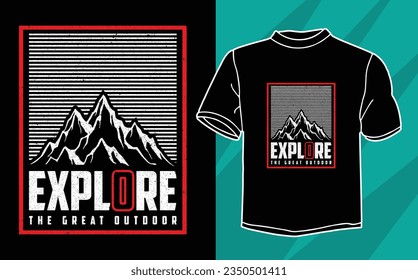 explore the great outdoor hiking t shirt design