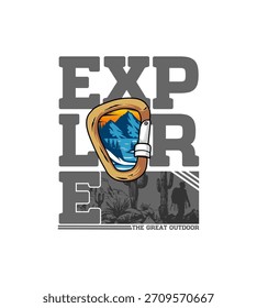 Explore The Great Outdoor illustration typography. perfect for t shirt design
