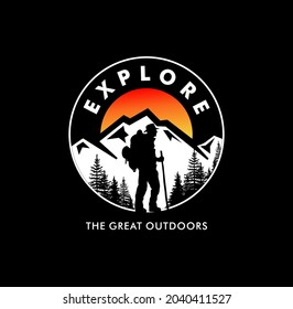 'Explore The Great Outdoors' logo For t-shirt,sweatshirt,hoodie prints, posters, stickers and other uses