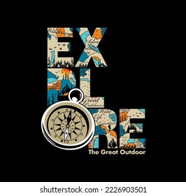 'Explore the great outdoors' For t-shirt prints, posters, stickers and other uses.