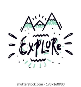 Entdecken Sie handgezeichnete Schriften mit dekorativen Elementen - Flyer-Poster-Typografie, Print-Design für T-Shirt, Karte, Tasche - Vektorgrafik einzeln