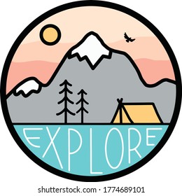 explore hike concept  vector illustration 