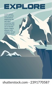 explore hiking adventure poster background