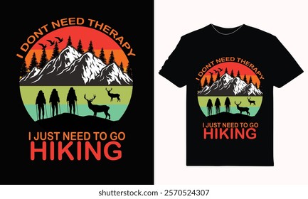 "Explore hiking t-shirt designs featuring scenic mountains, trails, nature graphics, and adventurous typography. Perfect for hikers and outdoor explorers!"