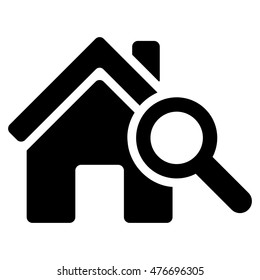 Explore House icon. Vector style is flat iconic symbol, black color, white background.