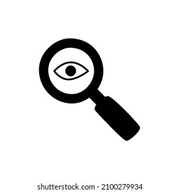 Explore Icon in black flat glyph, filled style isolated on white background