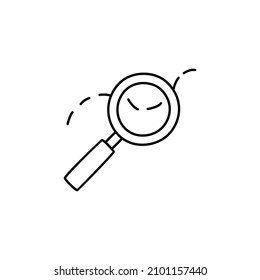 Explorar icono en icono de estilo de línea negra, estilo aislado en fondo blanco