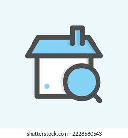  explore icon, isolated Apartment colored outline icon in light blue background, perfect for website, blog, logo, graphic design, social media, UI, mobile app