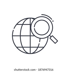 Explore icon, linear isolated illustration, thin line vector, web design sign, outline concept symbol with editable stroke on white background.