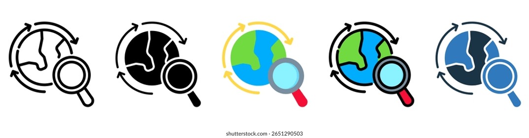 Explore Icon Multiple Style Vector Illustration