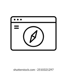 Explore icon on website page with compass
