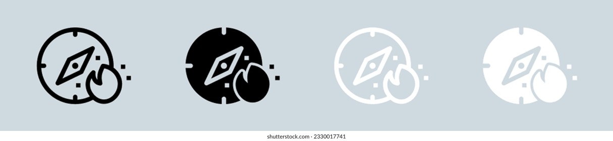 Explore icon set in black and white. Trend signs vector illustration.
