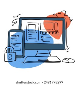 Explore the Importance of Safeguarding Your Digital Assets with Visually Striking Flat Illustration Cyber ​​Security Designs. Elevate Your Cyber ​​Security Knowledge