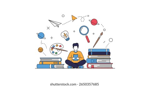 Explore intellectual pursuits through books education and artistic creation