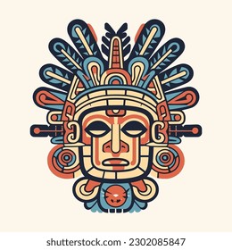 Explore the intricate details of Aztec culture with our stunning hand-drawn Aztec illustration design