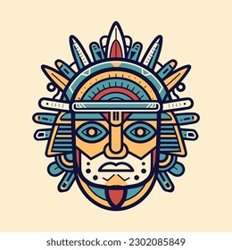 Explore the intricate details of Aztec culture with our stunning hand-drawn Aztec illustration design