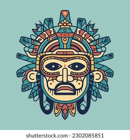 Explore the intricate details of Aztec culture with our stunning hand-drawn Aztec illustration design