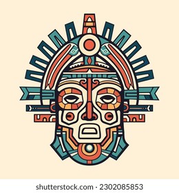 Explore the intricate details of Aztec culture with our stunning hand-drawn Aztec illustration design