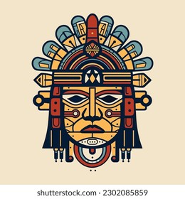 Explore the intricate details of Aztec culture with our stunning hand-drawn Aztec illustration design