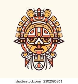 Explore the intricate details of Aztec culture with our stunning hand-drawn Aztec illustration design