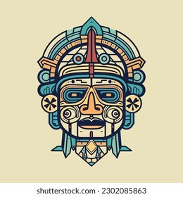 Explore the intricate details of Aztec culture with our stunning hand-drawn Aztec illustration design