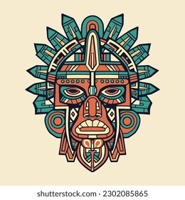 Explore the intricate details of Aztec culture with our stunning hand-drawn Aztec illustration design